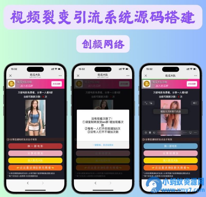 视频裂变加群推广分享引流源码免费分享-萧然源码网
